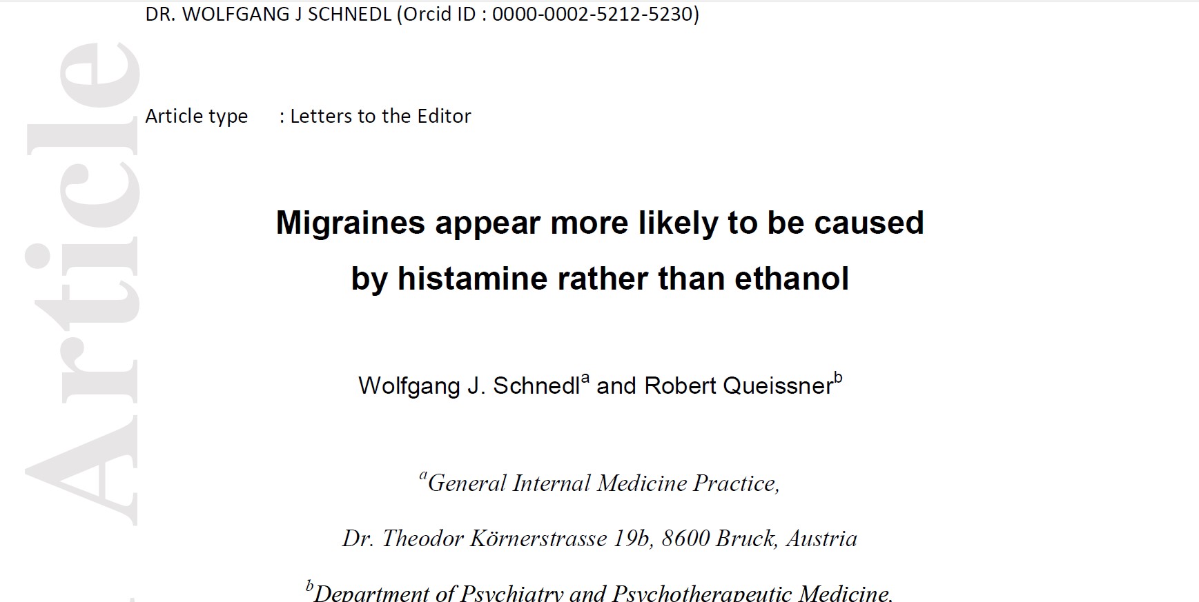 migrañas causadas por histamina y por la inhibición de la diamino oxidasa por el etanol (alcohol), déficit de dao