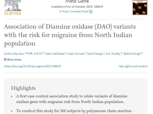 Association of Diamine oxidase (DAO) variants with the risk for migraine from North Indian population