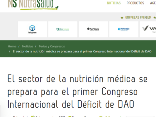El sector de la nutrición médica se prepara para el primer Congreso Internacional del Déficit de DAO – NutraSalud
